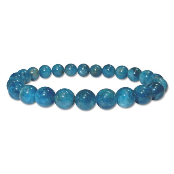 Kugelarmband Apatit blau 8 mm 19 cm Edelstein Armband mit Kugeln