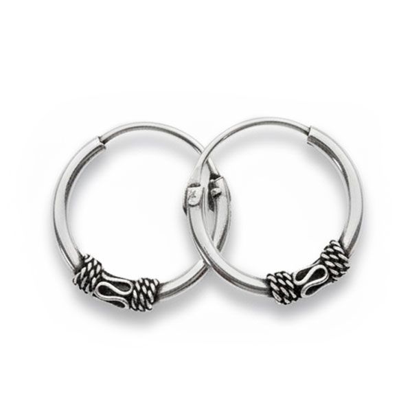 Silberschmuck Gothic Creolen 925 Silber 14 mm Bali Schmuck