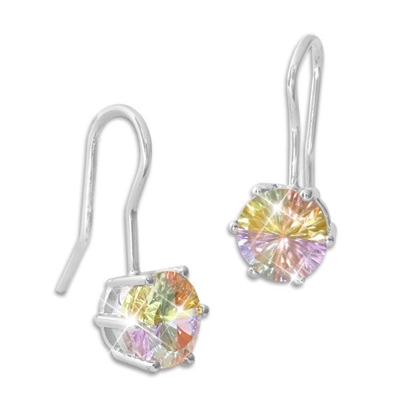 Regenbogen Strass Ohrhänger 925 Silber bunte Damen Ohrringe