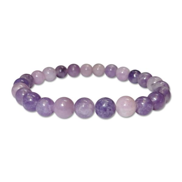 Kugelarmband Lepidolith lila 8 mm 20 cm Armband mit Edelstein Kugeln