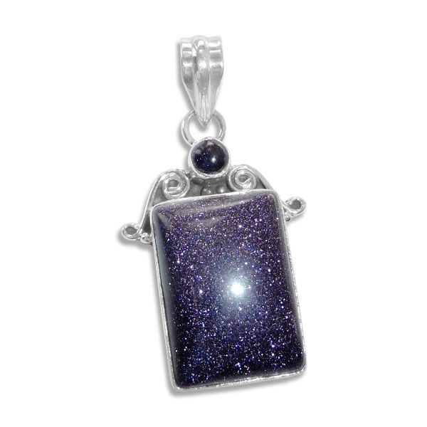 Blaufluss Anhänger Rechteck filigran 925 Silber