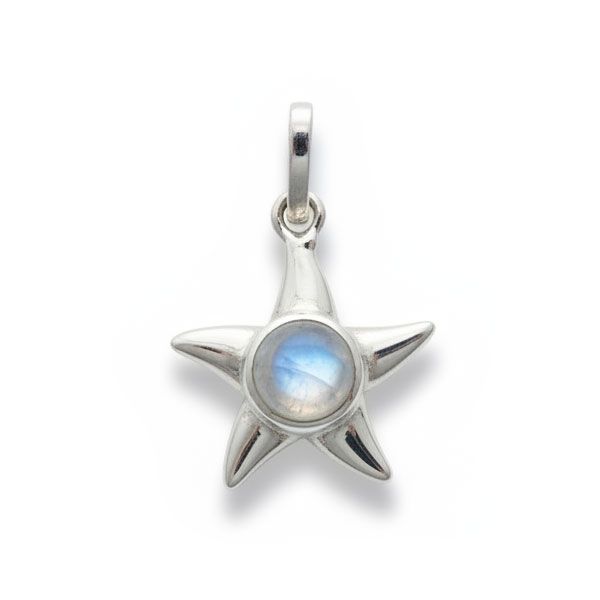 Seestern Anhänger mit Mondstein 925 Silber