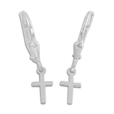 Kinder Ohrringe mit Kreuzen 925 Silber