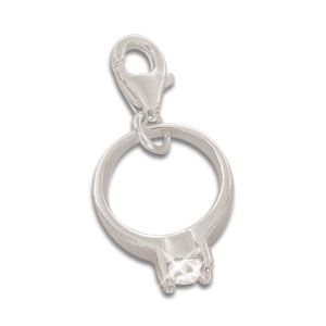 Charm Anhänger Ring mit Zirkonia 925 Silber