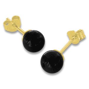 Onyx Ohrstecker 6 mm 333 Gold