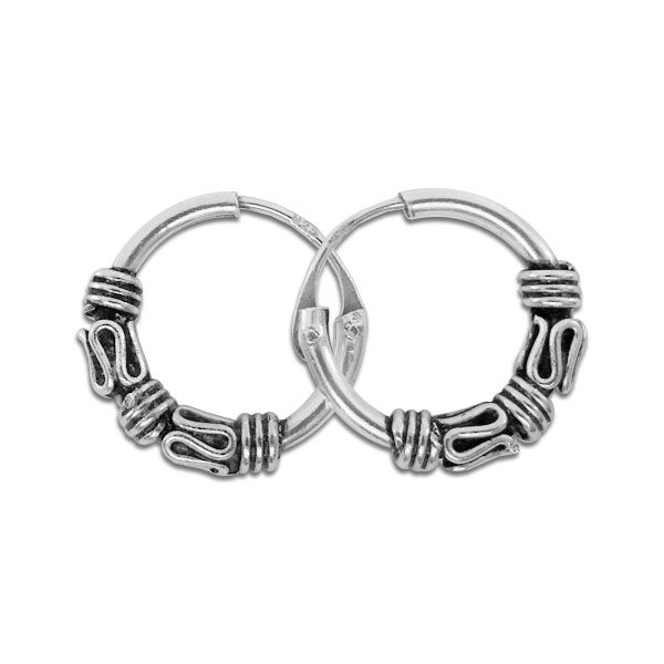 12 mm Creolen Bali 925 Silber Silberschmuck