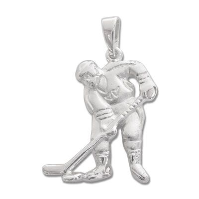Eishockeyspieler Anhänger 925 Silber