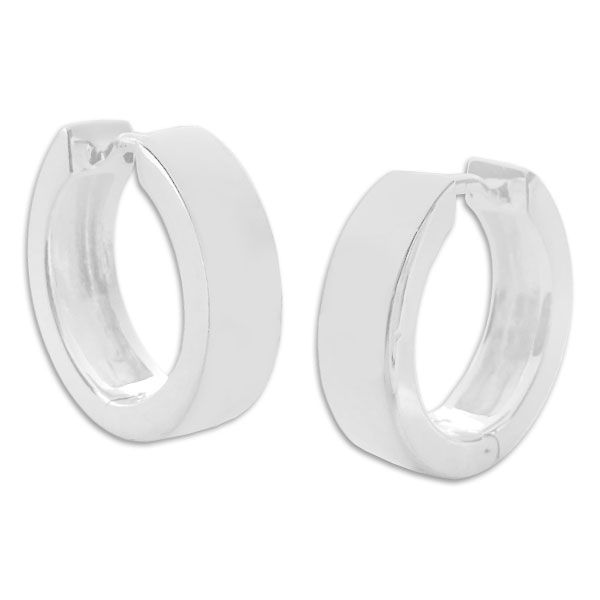 Große Creolen glänzend 17 x 5 mm 925 Silber Klapp-Creolen für Herren