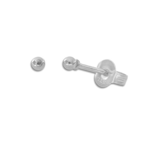 Mini Kugel Ohrstecker Ohrringe Edelstahl glänzend 2 mm