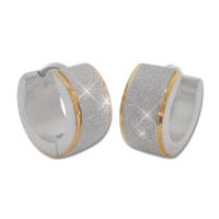 Edelstahl Klapp-Creolen bicolor eismatt 13 x 7 mm Ohrringe Edelstahl Klapp-Creolen bicolor eismatt 13 x 7 mm Ohrringe