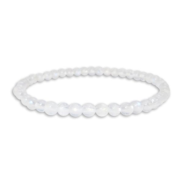 Kleines Kugel-Armband Regenbogenmondstein 4 mm 19 cm