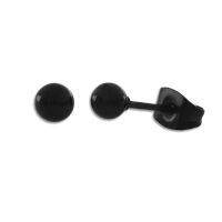 Kugel Ohrstecker Edelstahl schwarz glänzend 4 mm Kugel Ohrstecker Edelstahl schwarz glänzend 4 mm