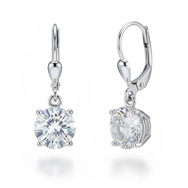 Ohrringe mit facettierten Zirkonia 8 mm 925 Silber