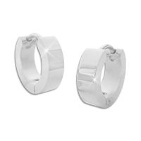 Herren Klapp-Creolen Edelstahl silber glänzend 13 x 5,5 mm Herren Klapp-Creolen Edelstahl silber glänzend 13 x 5,5 mm