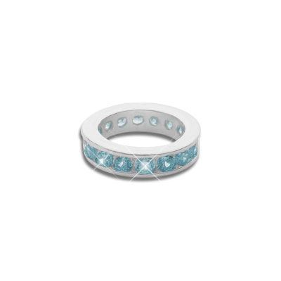 Jungen Taufring mit hellblauen Zirkonia 925 Silber